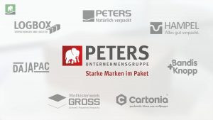 Einblicke in die moderne Wellkistenfabrik Fritz Peters: Eine dynamische Collage aus Produktion, Team und nachhaltigen Verpackungen.
